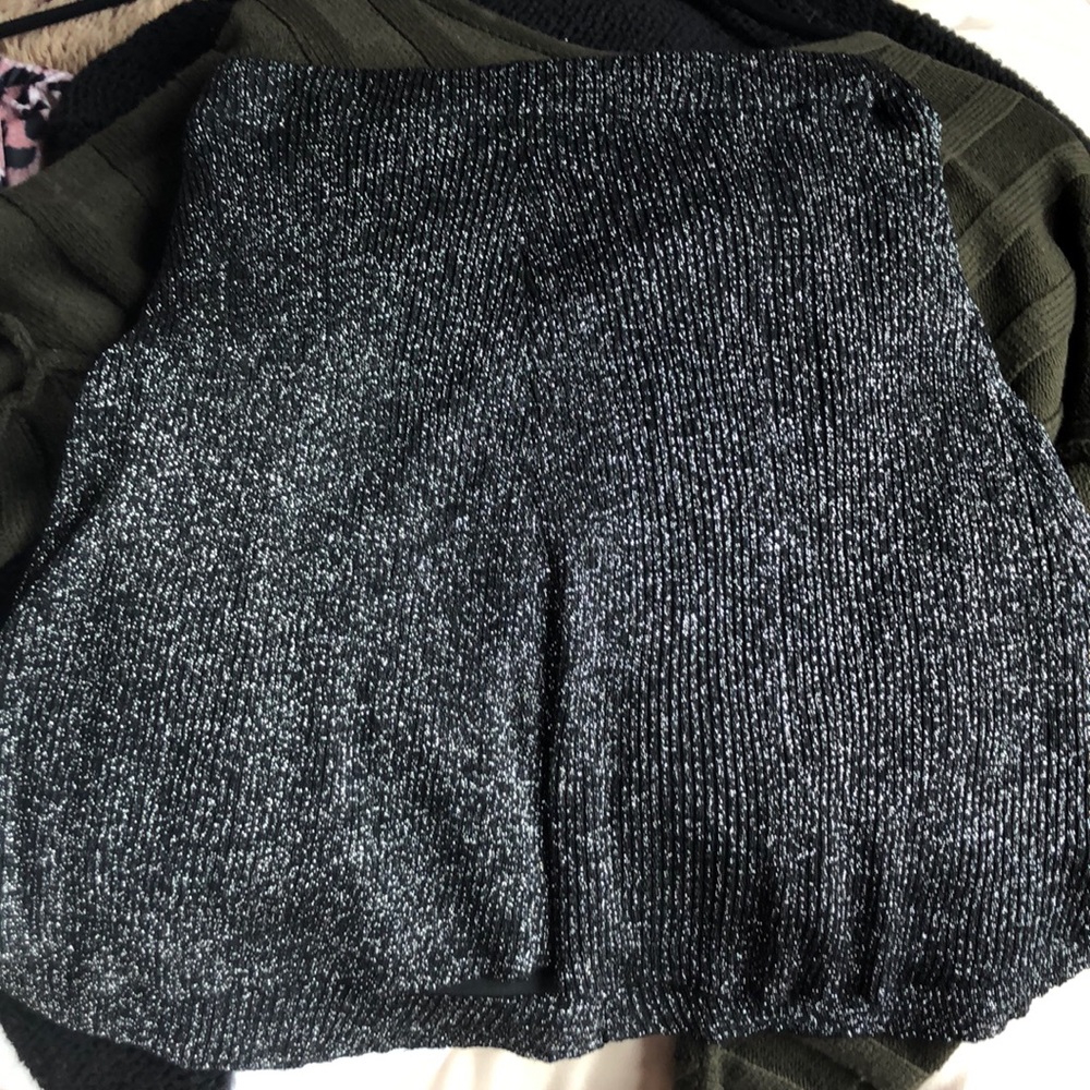 Black and sparkly silver skirt